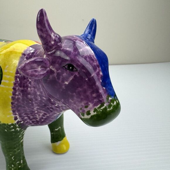 Ceramic Cow Coin Bank Milk Cream Statue Farmhouse Country Folk Art - Picture 4 of 15